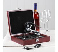 Coffret Sommelier Vin Coffret Vin Accessoires Accessoires Vin Coffret Cadeau, 10 pièces Coffret bois Tire-bouchon Aide verseur Collier Bouchon Thermomètre à vin, L 27 cm