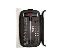 AEG Tournevis à embouts 005069 – Coffret poignée T avec embouts Torx/Phillips/Plats/Allen 4-12 mm