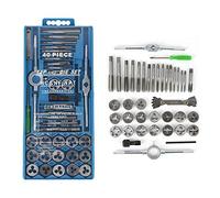 Coffret Tarauds et Filières Métrique 40 Pièces, M3-M12 en Acier Kit Tarauds à Goujure Filières de Filetage Extracteurs de Vis, Set de Tarauds et Filières avec Étui de Rangement