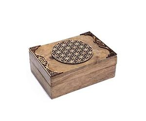 Coffret tarot Fleur de Vie en manguier