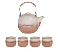 Coffret théière 0,8L avec 4 gobelets camel