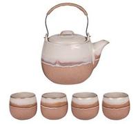 Coffret théière 0,8L avec 4 gobelets camel
