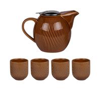 Coffret théière 0,9L avec 4 gobelets Mao miel