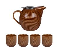 Coffret théière 0,9L avec 4 gobelets Mao miel