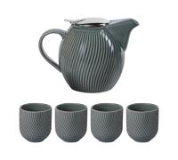 Coffret théière Mao gris 0,9L et 4 gobelets