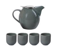 Coffret théière Mao gris 0,9L et 4 gobelets