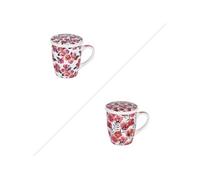 Coffret tisanière avec filtre Rosalia 36 cl (lot de 2) - Trend'up - Multicolore - Porcelaine