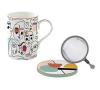 Coffret tisanière Modernism Coffee Mania 35 cl - Porcelaine infuseur inox