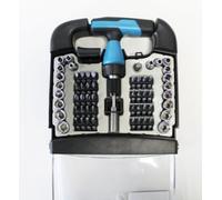 Coffret tournevis en T 59 pièces : 20 douilles 1/4 + 37 embouts - Réf. 97606