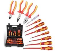 Coffret Tournevis VDE 11 Pcs - Isolés 1000V Avec Testeur - Poignée Antidérapante - Outils Électricien