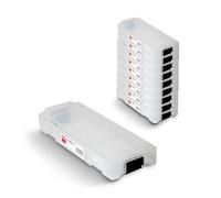 Coffret TOX L-BOXX Micro en lot, empilable et encliquetable avec le système L-BOXX, divisible en 8 compartiments, rangement pour chevilles et vis, transparent, lot de 10 pièces, 094909146