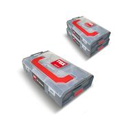 Coffret TOX L-BOXX Mini en lot, empilable et encliquetable avec le système L-BOXX, divisible en 6 compartiments, rangement clair pour chevilles et vis, lot de 5 pièces, 094909148