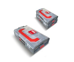 Coffret TOX L-BOXX Mini en lot, empilable et encliquetable avec le système L-BOXX, divisible en 6 compartiments, rangement clair pour chevilles et vis, lot de 5 pièces, 094909148