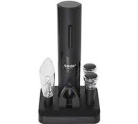 COOK CONCEPT, KV7370, Coffret Vin 5 Accessoires Élégants en Acier Inoxydable pour Dégustation et Apéritif, Pratique et Durable, Dimensions 55x304x217cm, Noir