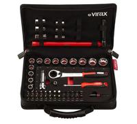 Coffret VIRAX 51 outils spécial plomberie : douilles traversante + embouts 1/4" + clé robinet