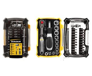 Coffret vissage - DIAGER - 38pcs embouts 25mm + douilles