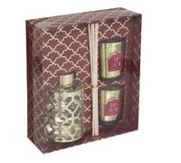 Coffrets 2 bougies et diffuseur 100 ml - Doré et rouge