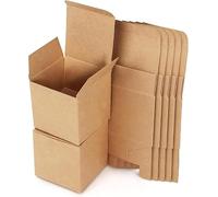 Coffrets cadeaux en papier kraft, boîtes en carton, boîtes en carton avec couvercles, boîte cadeau carrée pour cadeaux, anniversaire, fête, mariage, 15 pièces, 10 x 10 x 10 cm