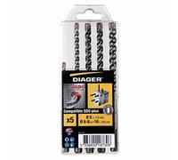 Coffrets de 5 forets béton DIAGER SDS-plus Booster-plus - 110C