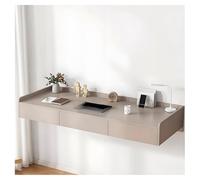 Coffrets de maquillage Bureau D'ordinateur Suspendu En Bois Massif | Bureau Suspendu Pour Ordinateur Portable | Pour Les Chambres-bureaux De Petite Taille(3-Grid-140CM)