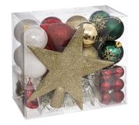 Coffrets Décoration sapin de Noël 44 pièces - Vert, Rouge, Blanc et Doré
