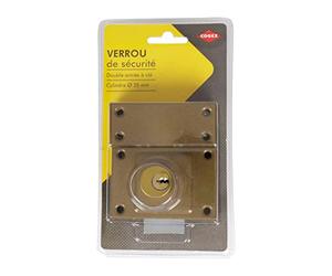 COGEX 647441 Verrou de Porte à Cylindre Ø25 mm - Verrou de Sécurité Intérieur/Extérieur avec 3 Clés - Verrouillage vec Visserie