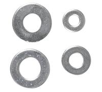 COGEX - Assortiment de 40 rondelles larges plates - Couleur: Gris - Matière: en acier zingué - Ø 3-4-5-6 mm - Set de 40 Pièces - Ø3/7mm x 10 pcs, Ø4/9mm x 10 pcs, Ø5/10mm x 10 pcs, Ø6/12 x 10 pcs