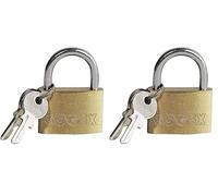 COGEX - Cadenas adenas - Cadenas en lation - 45mm - Sécurité renforcée - Antirouille & ultra résistant - Avec 2 clés - Idéal pour portail, casier, garage - Couleur : Doré (Lot de 2)
