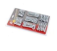 COGEX Cheville + Crochet pour mur creux - Assortiment 45 pcs - ø 4 mm x 21. 32. 38. 46 mm