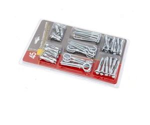 COGEX Cheville + Crochet pour mur creux - Assortiment 45 pcs - ø 4 mm x 21. 32. 38. 46 mm