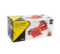 COGEX - Etau acier base tournante 125mm - Largeur de machoire: 125mm - Avec enclume et mors striés pour un meilleur maintient des pièces - Points d'ancrages pour une stabilité parfaite
