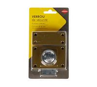 Cogex - Loquets et verrous de portes - Verrou de sécurité pour portes, verrou porte à bouton intérieur/extérieur - Fermeture par bouton intérieur - Cylindre Ø 25 mm - Livré avec 3 clés et visserie