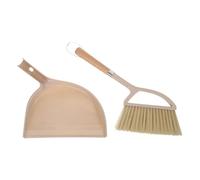 COHEALI 1 Set Petite Balayette à Main et Pelle à Poussière Ensemble Balai et Pelle de Table Bois et Plastique Beige pour Table et Nettoyage des Miettes et Poussières