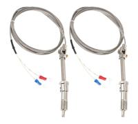 COHEALI 2 Pièces Capteur de Température Industriel à Thermocouple Type K en Acier Inoxydable Ressort de Compression et Clip Réglable, Résistance la Chaleur et Réponse Rapide pour Lignes