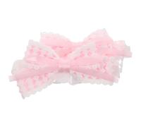 COHEALI 2 Pièces Embrasse de Rideau Nœud Élégant, Attache en Polyester | Bord en Dentelle, Bande Élastique à Fixation Rapide, pour Rideaux et Moustiquaires, Rose