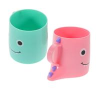 COHEALI 2 Pièces Gobelet de Bain Cartoon Dinosaure en PP, Facile à | Prise en Main Confortable, Usage Polyvalent, pour Salle de Bain et Toilette, Format Garçon et Filles