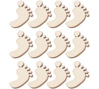 COHEALI 20 Pièces Étiquette en Bois Brut de Pied Beige Surface Lisse pour Artisanat et Décoration Halloween Bureau