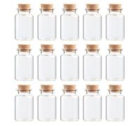 COHEALI 20 Pièces Mini Bouteille Verre 20ml en Bouchon Liège Étanche | Pot Dragees Bapteme, Flacon Décoratif Khaki, pour DIY Présent et Fête, Usage Maison