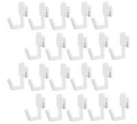 COHEALI 24 Pièces Crochets à Cheville en Plastique Blanc | Forme en J, Lot de Rangement Mural, Capacité 0,5kg, pour Atelier et Outils