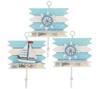 COHEALI 3 Pièces Crochets Muraux Méditerranéens en Fer pour Manteaux, Clés | Style Côtier, Couleurs Saturées et Pures, Usage Maison ou Fête, Pièce Murale Artistique, Assortiment Style Aléatoire