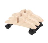 COHEALI 3 Pièces Support de Séparation de Pièce en Bois Khaki Stable et Élégant avec roulettes, Base Robuste pour Écran de Confidentialité, pour Maison et Bureau
