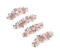 COHEALI 4 Pièces Pince à Cheveux en Beige Perles Mates, Alliage Rétro, Maintien Stable des Queues de Cheval et Coiffures -attachées pour Cheveux Longs et Cuir Chevelu Sensible