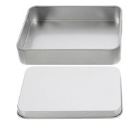 COHEALI Boîte Rectangulaire Métallique en Fer-blanc avec Fermeture Hermétique, Boîte de Rangement Portable Argentée, Conserve la Fraîcheur Déplacements
