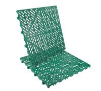 COHEALI Caillebotis en Plastique Antidérapant Vert, Lot de 2 Dalles de Sol Emboîtables pour Garage, Tapis de Drainage Étanche pour Revêtement de Sol Atelier et Service Bay