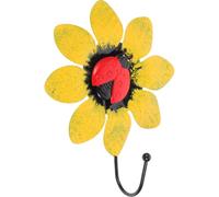 COHEALI Crochet Mural en Fer Facile à Installer Forme de Fleur Jaune, Crochet Multifonction pour Manteaux, Serviettes et Parapluies Buanderies et Jardins