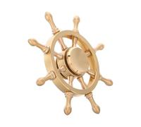 COHEALI Déco en Laiton Or Roue de Gouvernail de Navire Rotative Poignée Anti-Stress pour Bureaux et Décoration de Salon Style Océan et Atmosphère Littéraire