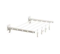COHEALI Étendoir à Linge Mural Pliant Rétractable, Cintre Séchoir en Plastique Blanc, Gain de Place, Design Télescopique et Pliable, pour Intérieur et Balcon