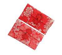 COHEALI Lot de 2 Enveloppes Rouges Brocart à Motifs Traditionnels, Paquet à Argenté Créatif pour Nouvel An et Mariage, Pochette Décorative Festive, Taille Standard, Couleurs Vives