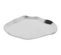 COHEALI Plateau à Bijoux en Acier Inoxydable Argenté, Rangement Élégant pour Bijoux et Clés, Design Créatif et Décoratif pour Commode ou Table Basse