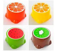 COHEALI Tabouret en Plastique PP 2 Pièces de Dessin Animé, Tabouret Fruit Orange sans Odeur, Intégré, Bords Arrondis, pour Garçon et Filles, Maternelle et École Primaire
